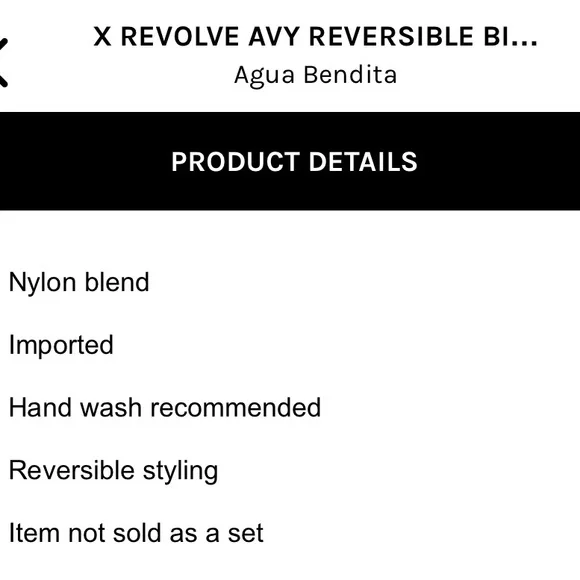 AGUA BENDITA ❤️‍🔥 AVY REVERSIBLE BOTTOMS EDEN NWT SIZE MEDIUM